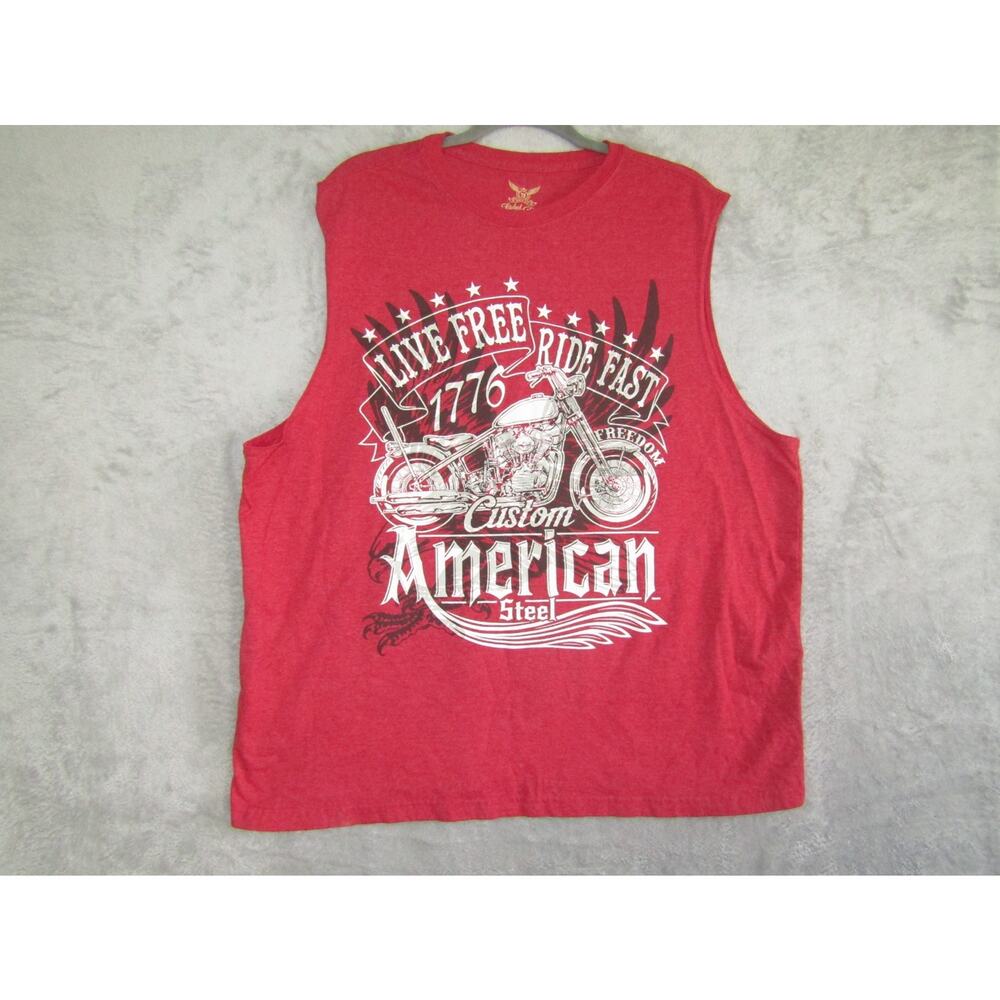 VTG 1776 American Custom Muscle Tank XL Red Biker USA Motorcyle Chopper